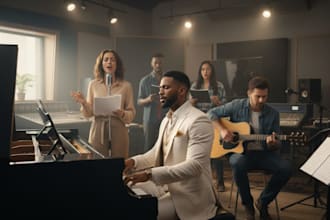 write gospel lyrics and produce an original contemporary christian music