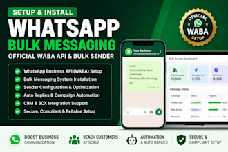 create whatsapp bulk dm and messaging system, waba