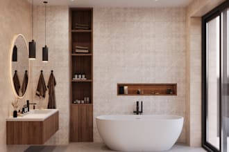 created a rendering of the bathroom