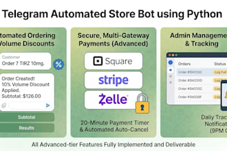 build an ecommerce telegram bot with payment integrations