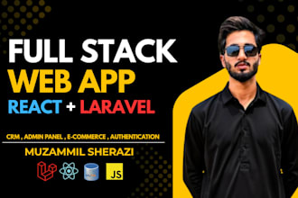 build full stack web application with react  laravel