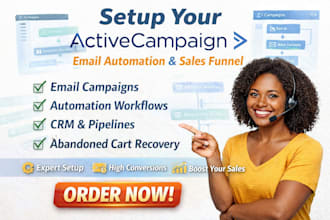 setup activecampaign email automation  sales funnel workflows mailchimp klaviyo