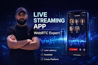 build webrtc live streaming app, voice chat and video call system