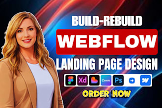 develop or rebuild webflow landing page, webflow website or framer landing page