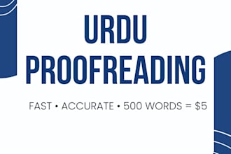 proofread urdu documents in word, PDF or picture format