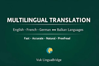 translate english, french and german to serbian, croatian or bosnian