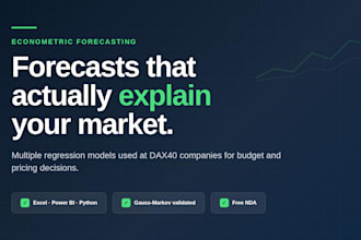 build an econometric forecasting model to predict your market or sales