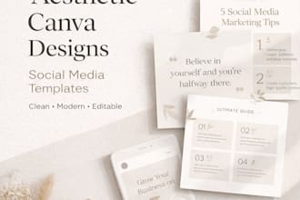 design aesthetic canva planners, checklists and printables