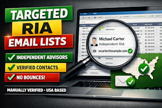 build financial advisor email list of verified rias and fee only USA