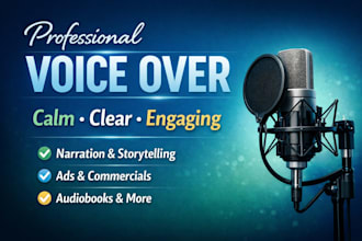 record a clear, calm and professional english voice over