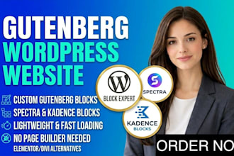 build gutenberg wordpress website by gutenberg blocks spectra or kadence blocks
