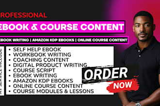 write ebook and online course content for coaches, brands, and KDP, self help