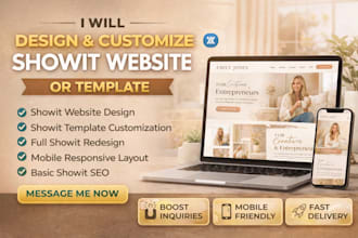 design and customize showit website or template