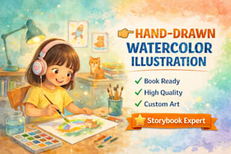 hand drawn watercolor illustration hand drawn watercolor book illustration