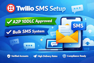 set up twilio SMS, a2p 10dlc, telnyx SMS API for bulk messaging