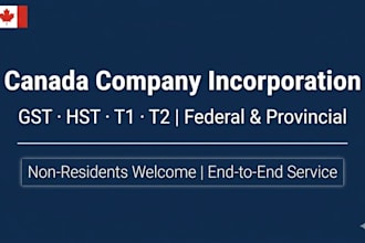 incorporate your company in canada and file gst hst t1 t2