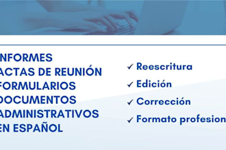 editaré tus informes profesionales, actas de reunión y documentos de tu empresa