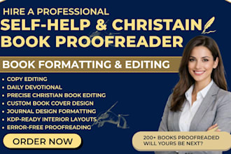 proofread format non fiction novel self help christian book developmental editor