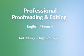 proofread, edit, and correct your english or french text