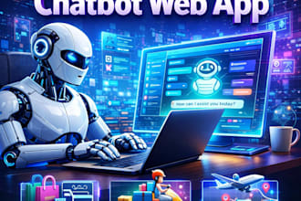 do full stack ai chatbot web app, ai shopping, ai delivery app, ai travel app