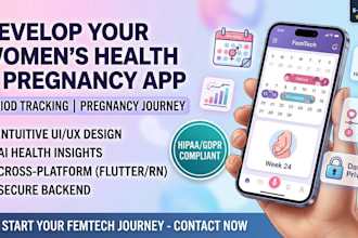 develop woman health, period, ovulation tracking mobile app