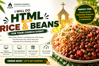 do html for rice and beans for your church event