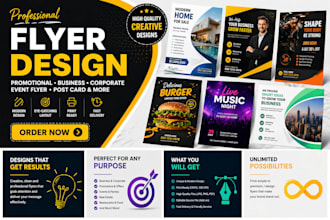 do promotional flyer design with post card