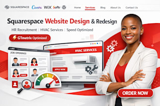 squarespace hr recruitment service hiring hvac gtmetrix website design redesign