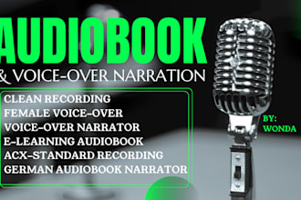 record american female voice over, audiobook narrator american german voiceover