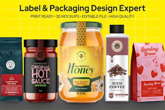 design modern and professional food label and packaging design