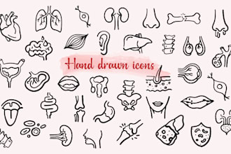 create custom hand drawn icons in doodle sketch style