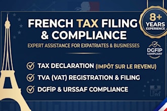 handle french vat registration, tva returns, and bookkeeping