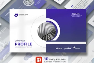 design company profile, corporate presentation, business profile slides modern