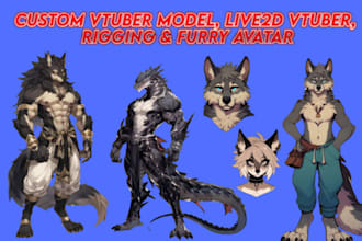 create and rig custom 2d furry vtuber avatar with live2d for stream