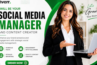 manage social media, create content and grow organic