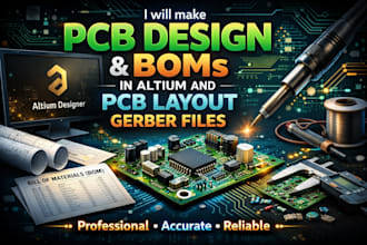 make pcb design and boms in altium and pcb layout gerber files