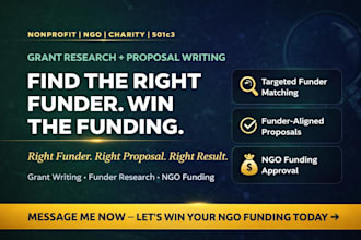 do nonprofit grant writing, grant research and application for ngo funding