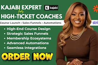 build kajabi online course and kajabi website for high ticket business coaches