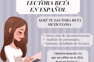 beta read your spanish manuscript and provide a detailed report