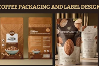 design coffee packaging, coffee label, pouch and product label design