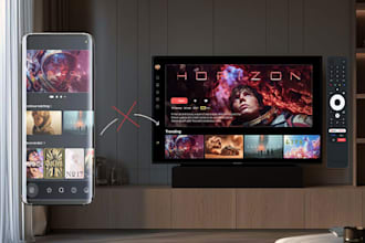 develop android tv app, android app with modern UI and admin panel