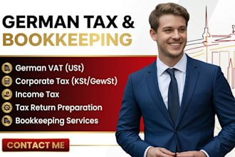 german tax, vat, corporate tax, bookkeeping, income tax return, elster