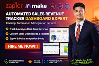build automated sales revenue tracker with dashboard zapier make com integration