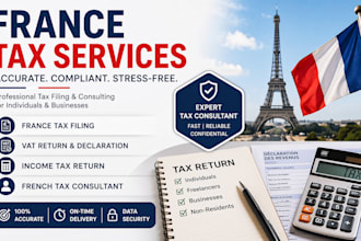 handle france tax filing, vat return, income tax return, french tax consultant