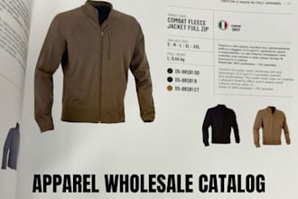 design marketing catalog product lookbook for clothing and apparel brand