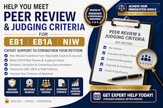 help you meet peer review and judging criteria for eb1, eb1a, and niw