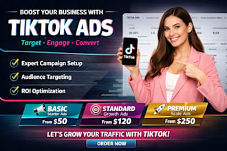 tiktok ads marketing campaign social media ads for business traffic niche growth