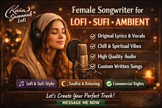 be your female songwriter for lofi, sufi, ambient andulasian morrocan music
