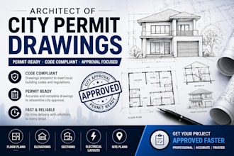 architect of city permit drawing