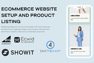 design, customize bigcommerce website, fix, redesign bigcommerce, showit, ecwid